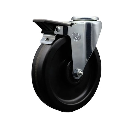 Service Caster 6'' Phenolic Wheel Swivel Bolt Hole Caster with Posi Lock Brake SCC-BH20S615-PHR-PLB